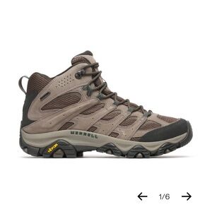 Merrell Men's Mid-Cut Hiking Boots in Taupe and Dark Brown